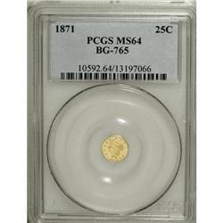 1871 25C Liberty Octagonal 25 Cents, BG-765,