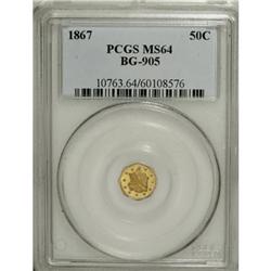 1867 50C Liberty Octagonal 50 Cents, BG-905, Low