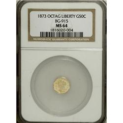 1873 50C Liberty Octagonal 50 Cents, BG-915, Low