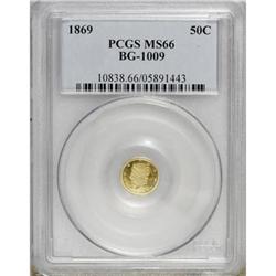 1869 50C Liberty Round 50 Cents, BG-1009, R.5,