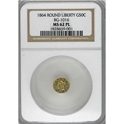 1864 50C BG-1016 MS62 Prooflike NGC