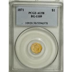 1871 $1 Liberty Octagonal 1 Dollar, BG-1109, Low