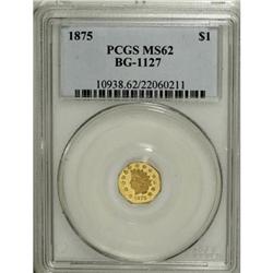 1875 $1 Indian Octagonal 1 Dollar, BG-1127, R.4,