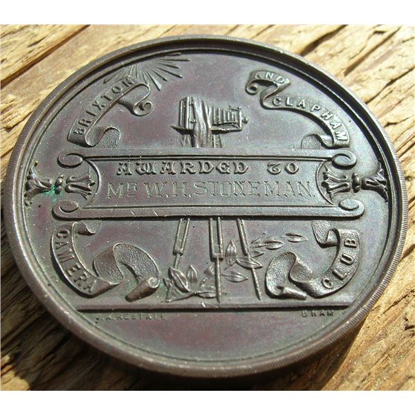 #3 - Rare 1897  MEDALLION - BRIXTON & CLAPHAM CAMERA CLUB – For Best PRINT