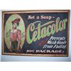 Image 1 : #11 - Rare Antique Cloth Advertising Sign, CETACOLOR - 10C PACKAGE Fade Prevention, Victorian Model