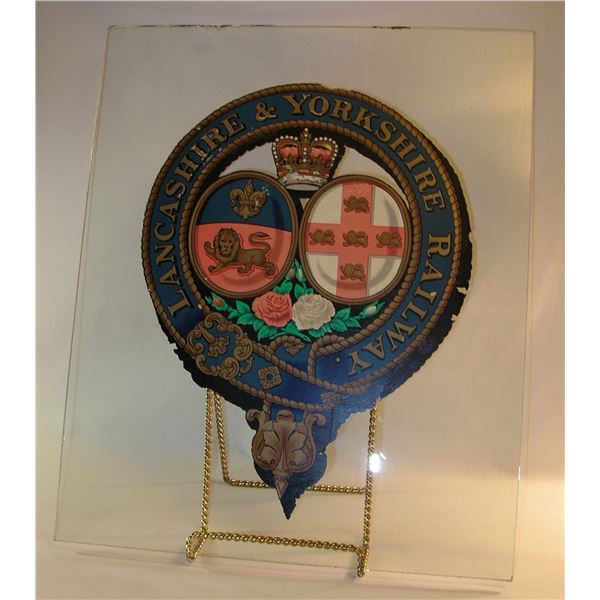 #12 - Rare British Early 1900s - Railroad, Office Window Pane - LANCASHIRE & YORKSHIRE RAILWAY