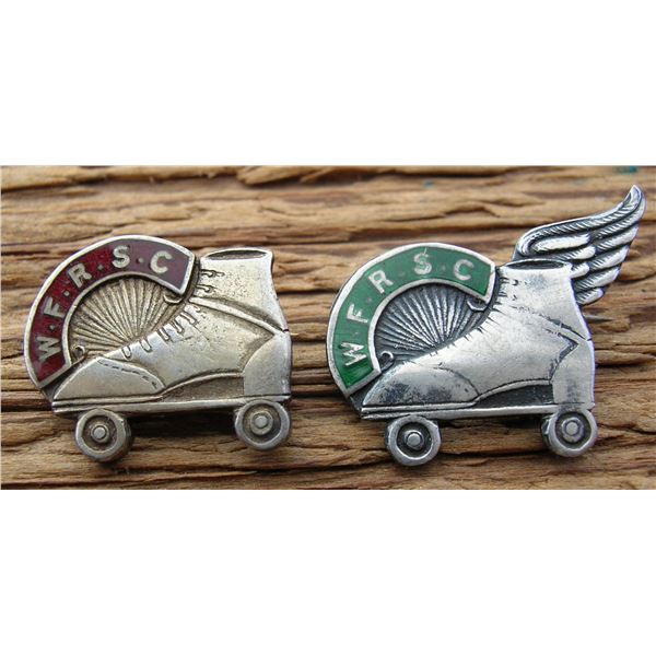 #24 - Rare 1940s STERLING SILVER Roller Skating Club Pins – W.F.R.S.C.