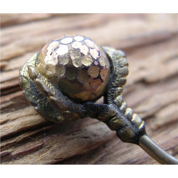 #45 -  Victorian STICK PIN – Eagle Claw Over GOLF BALL
