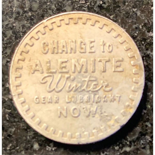 #56 - Vintage 1934 - ALEMITE GEAR LUBRICANT Adv. Souvenir TOKEN