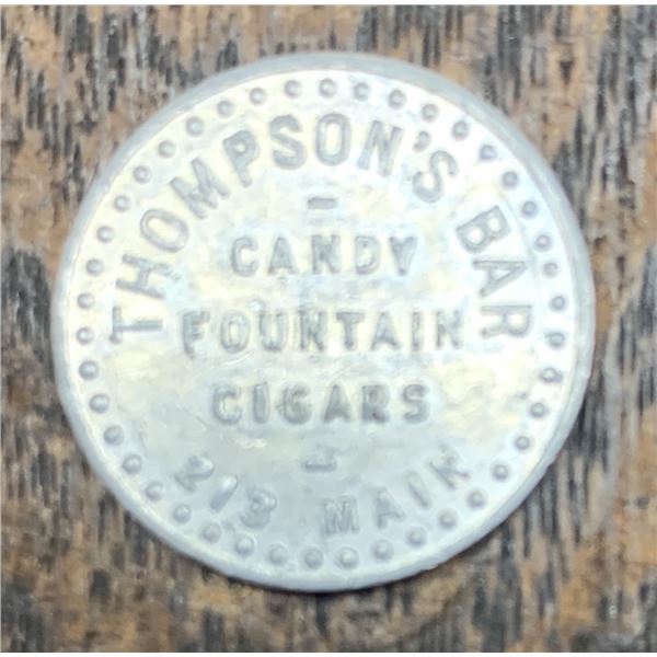 #77 – THOMPSONS BAR – CANDY – FOUNTAIN – CIGARS – Good For 12 1/2c In Trade (Merchant Token)