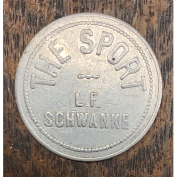 #79 - THE SPORT / L.F. / SCHWANKE - 10c In Trade (Merchant Token) (Livingston, Montana)