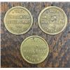 Image 1 : #82 – Group of 3 B.C. Canada Trade Tokens – THE UNDERWOOD HOTEL CO. LTD. CHASE, B.C. (5c 10c & 25c)