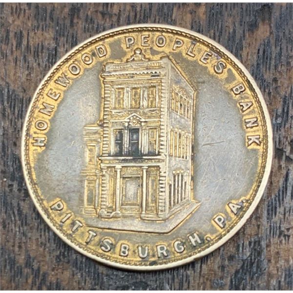 #85 - 1905 Souvenir of Bank Opening Medallion - HOMEWOOD PEOPLES BANK - PITTSBURGH, PA (Front View o