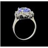 Image 4 : 3.58 ctw Tanzanite and Diamond Ring - 14KT White Gold