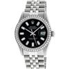 Image 3 : Rolex Mens Stainless Steel Black Baguette Diamond 36MM Datejust Wristwatch