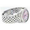 Image 4 : Rolex Mens Stainless Steel Pink MOP Baguette Diamond 36MM Datejust Wristwatch
