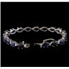 Image 3 : 14KT White Gold 16.95 ctw Sapphire and Diamond Bracelet