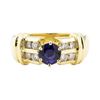 Image 2 : 1.23 ctw Blue Sapphire And Diamond Ring - 14KT Yellow Gold