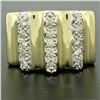 Image 6 : Italian 14K Solid Yellow Gold .35 ctw G VS Diamond Vertical Grooved Wide Band Ri