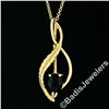 Image 2 : 14kt Yellow Gold Pear Cabochon Black Onyx Open Pendant Necklace