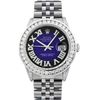 Image 2 : Rolex Mens Stainless Steel Blue Vignette Roman 3 ctw Diamond Datejust Wristwatch