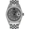 Image 1 : Rolex Mens Stainless Steel Slate Grey Lugs & Diamond Bezel Datejust Wristwatch
