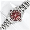 Image 2 : Rolex Ladies Stainless Steel Red Ruby & Diamond Datejust Wristwatch With Rolex W