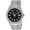Image 1 : Rolex Mens Stainless Steel Black Diamond 36MM Datejust Wristwatch Oyster Perpetu