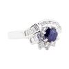 Image 1 : 1.13 ctw Sapphire and Diamond Ring - 14KT White Gold