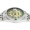Image 2 : Rolex Mens Stainless Steel Yellow MOP & Emerald Datejust Wristwatch 36MM