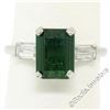 Image 5 : Vintage 18kt White Gold 2.62 ctw Green Tourmaline Solitaire and Diamond Ring