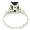 Image 8 : Vintage 18kt White Gold 2.62 ctw Green Tourmaline Solitaire and Diamond Ring