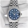 Image 3 : Rolex Mens Stainless Steel 36MM Blue Diamond Datejust Oyster Perpetual Wristwatc