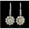 Image 2 : 14KT White Gold 3.72 ctw Diamond Earrings