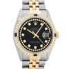Image 1 : Rolex Mens 2 Tone Black String Diamond & Sapphire 36MM Datejust Wristwatch