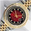 Image 1 : Rolex Mens 2 Tone Red Vignette String VS 3 ctw Channel Set Diamond Datejust Wris