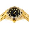 Image 6 : Rolex Ladies 18K Yellow Gold Black Diamond And Sapphire President Wristwatch Wit