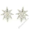 Image 1 : 18kt White Gold 3.35 ctw Diamond Star Burst Cluster Earrings