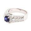 Image 1 : 1.86 ctw Sapphire and Diamond Ring - 14KT White Gold
