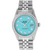 Image 8 : Rolex Mens Stainless Steel Blue Diamond 36MM Oyster Perpetaul Datejust