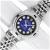 Image 2 : Rolex Ladies Stainless Steel Blue Vignette Diamond & Sapphire Datejust Wristwatc