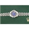 Image 4 : Rolex Ladies Stainless Steel Blue Vignette Diamond & Sapphire Datejust Wristwatc