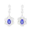 Image 1 : 11.90 ctw Tanzanite And Diamond Earrings - 18KT White Gold