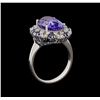 Image 4 : 14KT White Gold 6.27 ctw Tanzanite, Sapphire and Diamond Ring