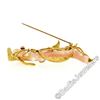 Image 5 : Vintage 14kt Yellow Gold Large Natural Angel Skin Coral Branch & Leaf Brooch