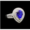 Image 1 : 14KT White Gold 2.35 ctw Tanzanite and Diamond Ring