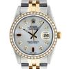 Image 5 : Rolex Mens 2 Tone Mother Of Pearl Diamond 36MM Oyster Perpetual Datejust