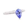 Image 1 : 1.28 ctw Tanzanite and Diamond Ring - 14KT White Gold