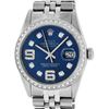 Image 1 : Rolex Mens Stainless Steel Blue Diamond 36MM Oyster Perpetual Datejust Wristwatc