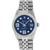 Image 2 : Rolex Mens Stainless Steel Blue Diamond 36MM Oyster Perpetual Datejust Wristwatc
